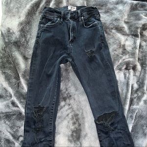 Agolde Black Distressed Skinny Jean